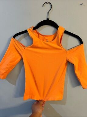 NWOT Free People - Bright Orange Cold-Shoulder Women's Top